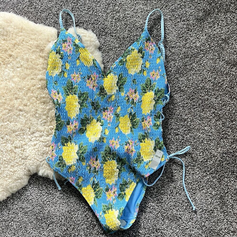 NWT Aerie One Piece Smocked Floral Swimsuit